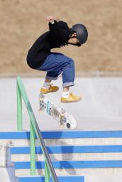 　ストリート男子予選１位で、準決勝進出を決めた松本浬璃＝ムラサキパークかさま