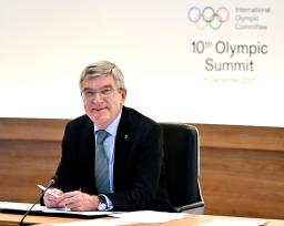 　五輪サミットに出席したＩＯＣのバッハ会長＝１１日、スイス・ローザンヌ（ＩＯＣ提供・共同）