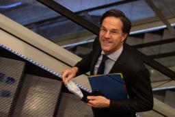 　ルッテ首相＝４月２日、オランダ・ハーグ（ＡＰ＝共同）
