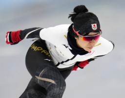 　調整する高木美帆＝北京（共同）