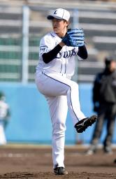 　紅白戦に初登板し、好投した西武・隅田＝日南・南郷（球団提供）