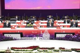 　ジャカルタで開催されたＧ２０財務相・中央銀行総裁会議＝１７日（インドネシアＧ２０委員会提供・共同）