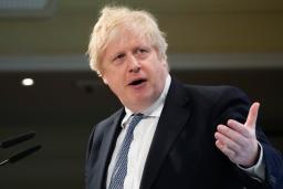 　ジョンソン英首相＝１９日、ドイツ・ミュンヘン（ゲッティ＝共同）