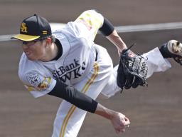 　西武との練習試合に先発し、２回無失点と好投したソフトバンク・田中正＝宮崎