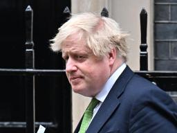 　英国のジョンソン首相＝２２日、ロンドン（ゲッティ＝共同）