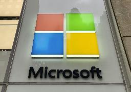 　米マイクロソフトのロゴ＝ニューヨーク（共同）