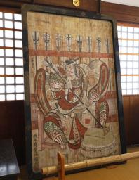　奈良市の西大寺で公開されている二代目市川海老蔵を描いた江戸時代の大絵馬