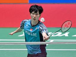 　男子シングルス（上肢障害ＳＵ５）でニュージーランドの選手に勝利し、準々決勝進出を決めた今井大湧＝国立代々木競技場