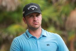 　首位に立ったウィル・ゴードン（米国）＝３日、メキシコ・カマレオンＧＣ（ゲッティ＝共同）