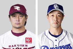 　楽天の涌井秀章投手（左）、中日の阿部寿樹内野手