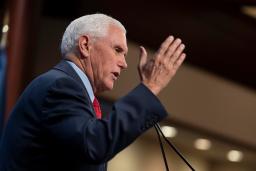 　マイク・ペンス前米副大統領＝１０月、ワシントン（ＡＰ＝共同）