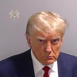 　２４日、公表されたトランプ前米大統領の「マグショット」（フルトン郡保安官事務所提供、ロイター＝共同）