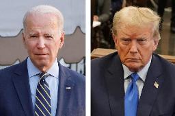 　米国のバイデン大統領（左）、トランプ前大統領（いずれもロイター＝共同）