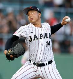 <p>　韓国戦に先発した末吉＝沖縄セルラー</p>