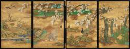 　「春景花鳥図襖」（桃山時代末―江戸時代初め、個人蔵）