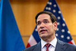 　マルコ・ルビオ米国務長官＝２３日、ジュネーブ（ＡＰ＝共同）