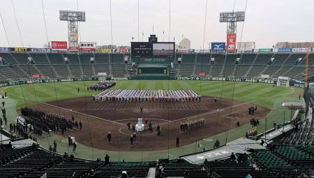 <p>　第９８回選抜高校野球大会の開会式リハーサル＝甲子園</p>