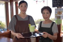 地産メロンでスムージー　君ケ浜ベイハウス（銚子市）　【北総ひんやりめぐり】（１）