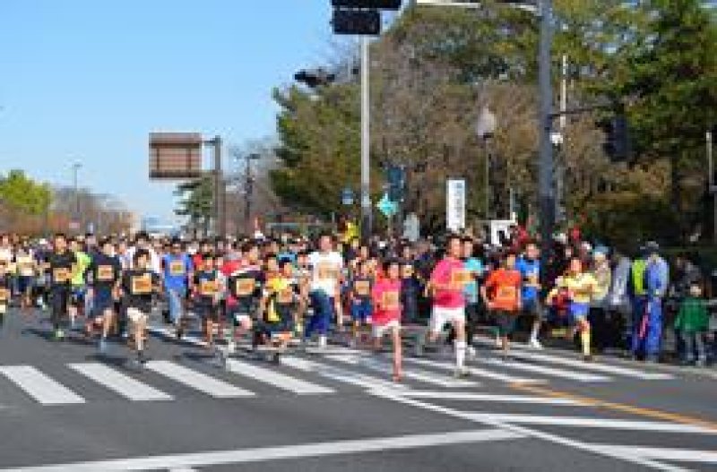 沿道の声援を受けながら、市民ランナーが四街道市内を駆け抜けた