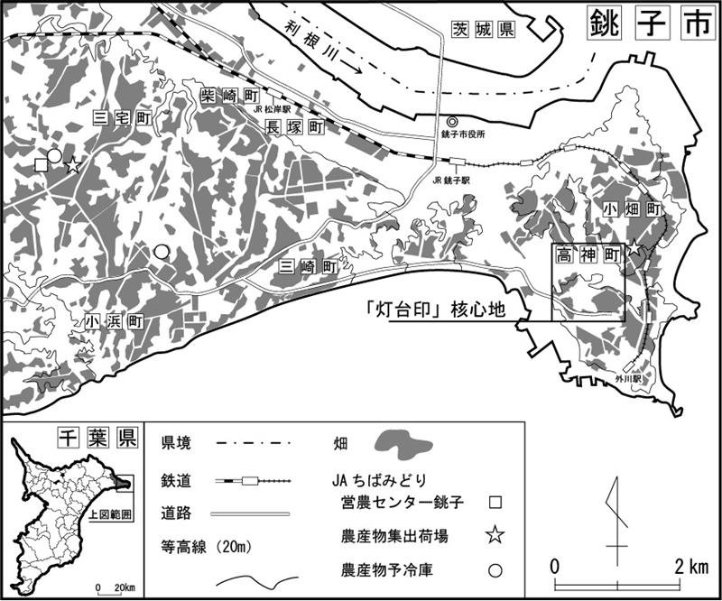 「灯台印」生産の核心地（筆者作成）
