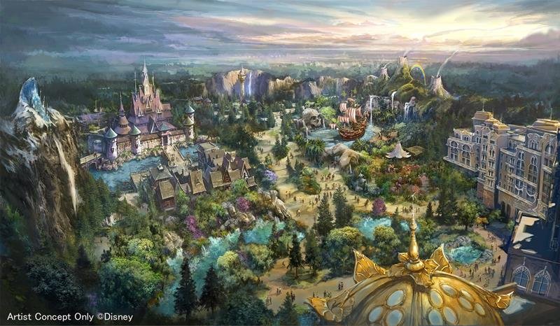 新エリア「ファンタジースプリングス」の全景イメージ画（（ｃ）Ｄｉｓｎｅｙ）
