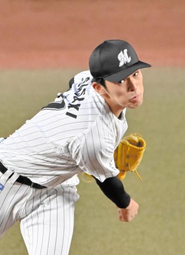 ソフトバンク戦に先発し６回１１奪三振で１失点だった千葉ロッテ・佐々木朗＝ＺＯＺＯマリン
