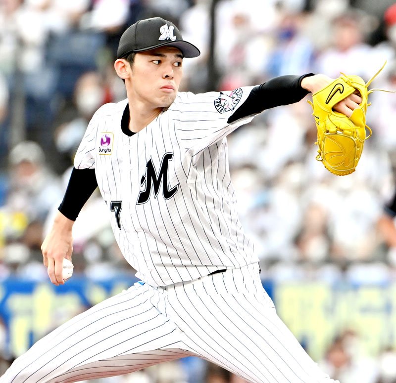 ８回１失点と好投した千葉ロッテ・佐々木朗＝ＺＯＺＯマリン
