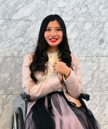 「障害の有無に関係なく、一人の個性ある人として見てもらえる社会になってほしい」と話す葦原さん＝千葉市中央区