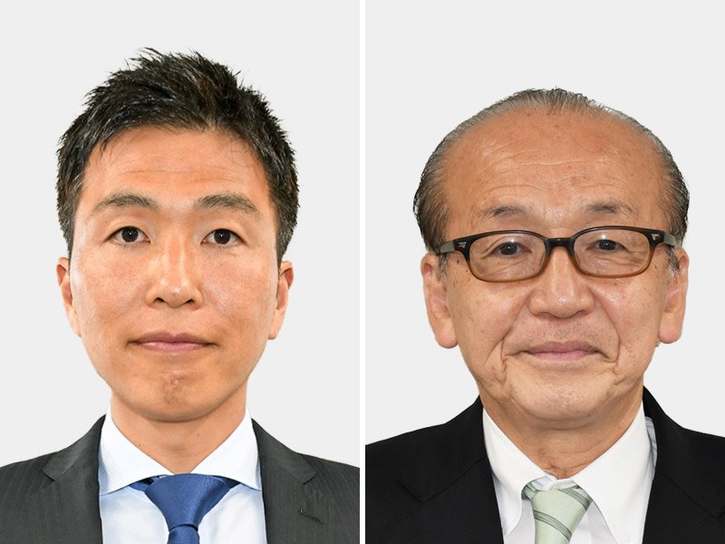 （左から届け出順に）雨宮真吾氏、小泉一成氏
