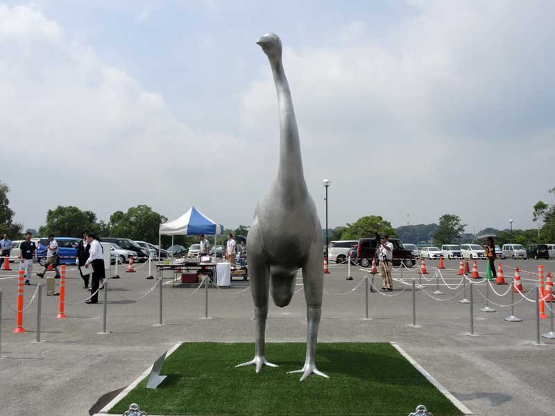 「鳥の街」我孫子に３・６メートルの巨鳥が出現　乱獲で絶滅、実物大ジャイアントモア像　環境保全のメッセージ込め　市鳥の博物館前