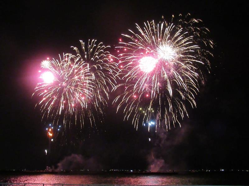 ４年ぶりに浦安の空を彩った花火大会＝２１日夜、浦安市
