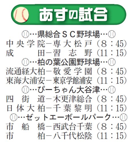千葉黎明、木更津総合など１６強出そろう　第１０７回全国高校野球　千葉大会　第１１日　＃熱球千葉