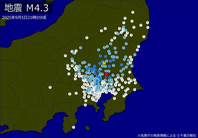 千葉日報　地震情報