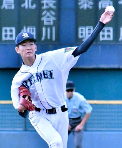 千葉黎明－志学館　１２７球で３失点完投した千葉黎明・飯高＝袖ケ浦