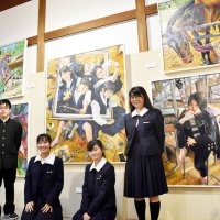 長生高美術部が絵画展　成長の軌跡見て！！　いすみ市郷土資料館人物や風景、生き生きと