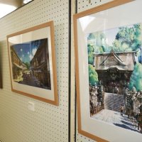 北総地域の街並み　温かみある水彩画に　成田市役所で巡回展