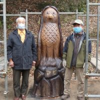 巨大アマビエ像完成　１メートル８５センチ　「疫病退散象徴に」　茂原の木村さん制作
