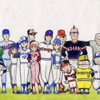 県立美術館に展示されている「すすめ‼パイレーツ」の扉絵の原画