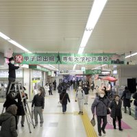 市民期待　春の勝利　駅に横断幕、祝賀ムード　専大松戸センバツ