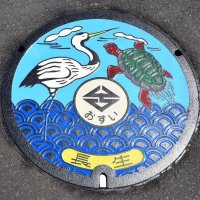 村内の「どこか」に設置されているカラーマンホール
