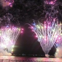 ４年ぶりに浦安の空を彩った花火大会＝２１日夜、浦安市