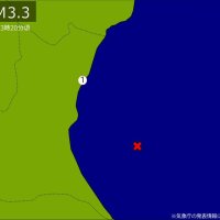 深夜、関東で地震相次ぐ　震源は茨城県沖　最大でＭ３．３　地震が及んだ地域人口１６万人