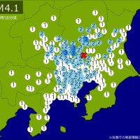 関東・中部で地震　Ｍ４．１　東京、神奈川、埼玉、千葉、静岡などで揺れ　最大震度３　震源は茨城県南部　地震が及んだ地域人口４０６５万人